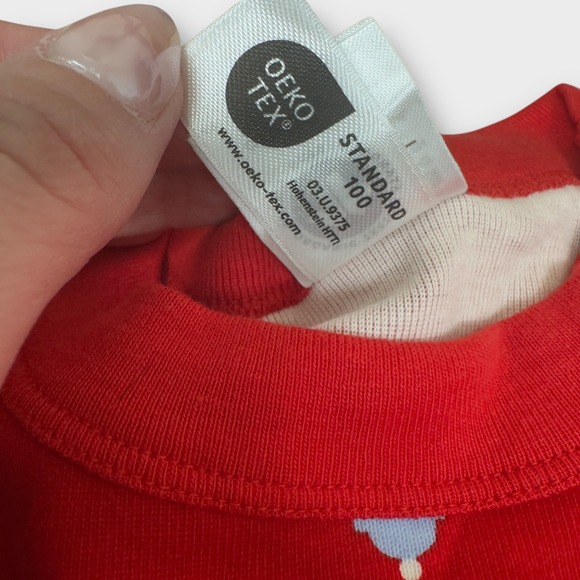 Hanna Andersson Snowman Christmas Pajama Set Kids Size 8 Red Organic Cotton PJ - Picture 3 of 8